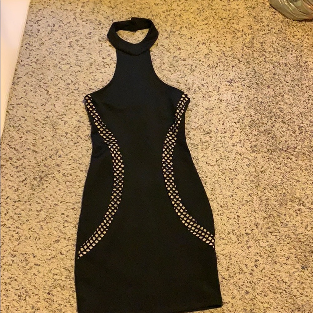 Black fitted club wear dress